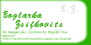 boglarka zsifkovits business card